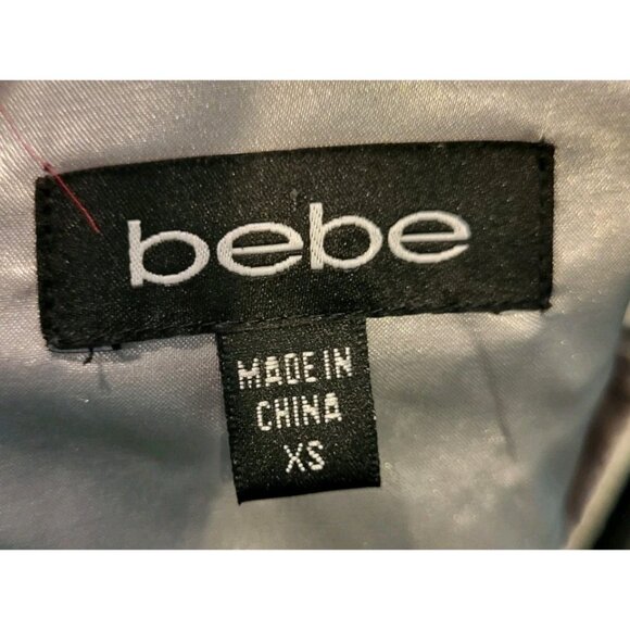 Y2K Bebe Pink Black Sleeveless Beaded V Neck Mini Dress Sz XS - Picture 6 of 8